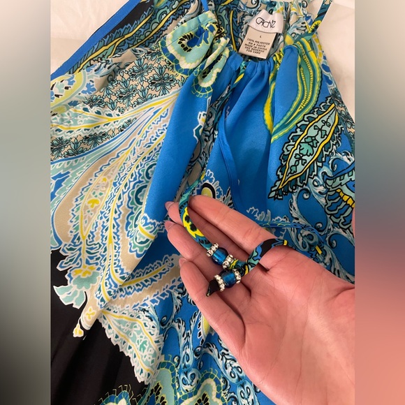 Amazing condition, beautiful long vacation dress with beads! size: L - Picture 5 of 11